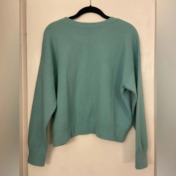 VINCE Double Layer Cashmere Crew Pull Over Light Aqua Size XS - Picture 5 of 8